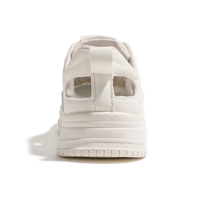 HUANQIU Slip Resistant, Abrasion Resistant, Breathable Low Top Skateboard Shoes Women's Beige Gray-3