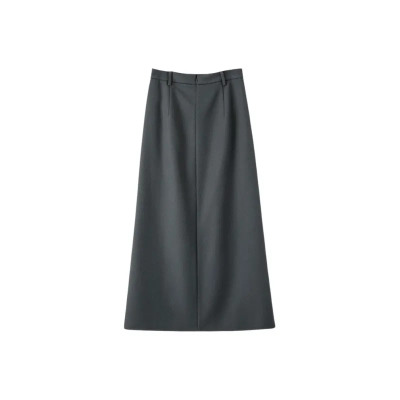 Late White Casual Long Skirt Women's-1
