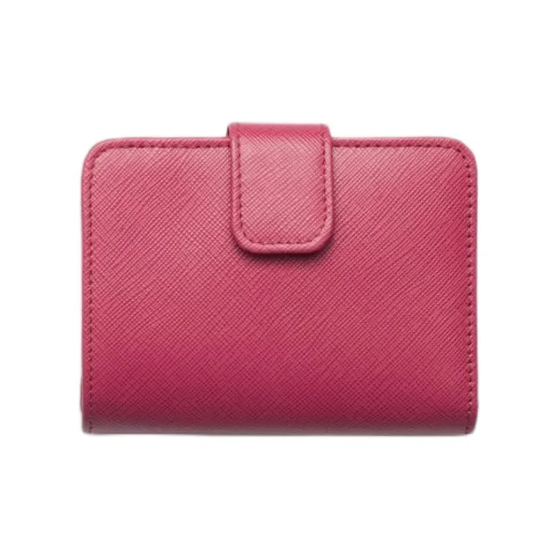 PRADA Saffiano Cow Leather Wallet Women's Pink-2