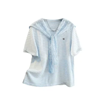 TOUCH Knitwear Women's Blue White Stripes