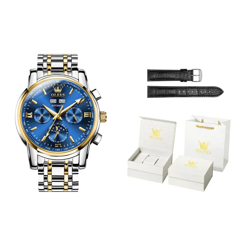OLEVS Play The Cool Series Automatic Mechanical Movement Watch Men's Watches Blue Dial-40