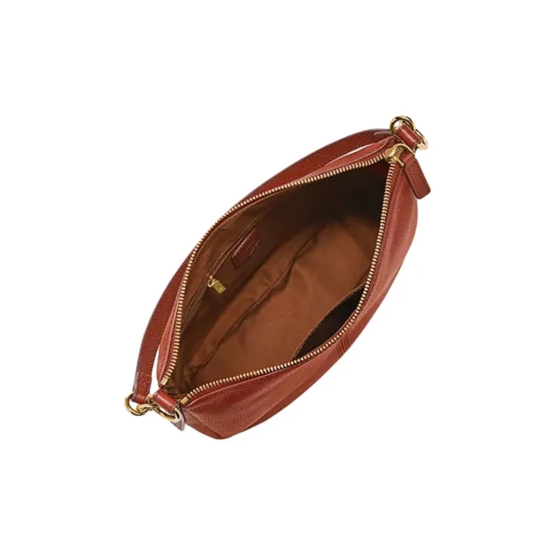 FOSSIL Leather Crossbody Handbag Women's Dark Red-2