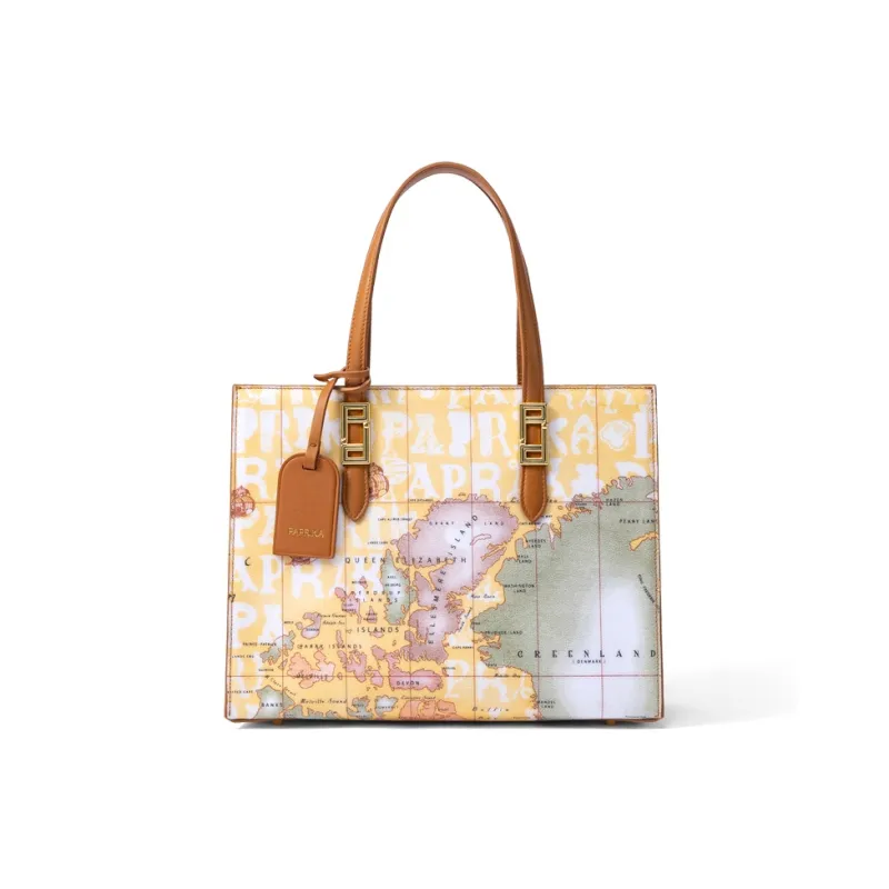 PAPRIKA Cow Leather With PVC Tote Bag, Shoulder Bag, Handbag Women's Multicolor-6
