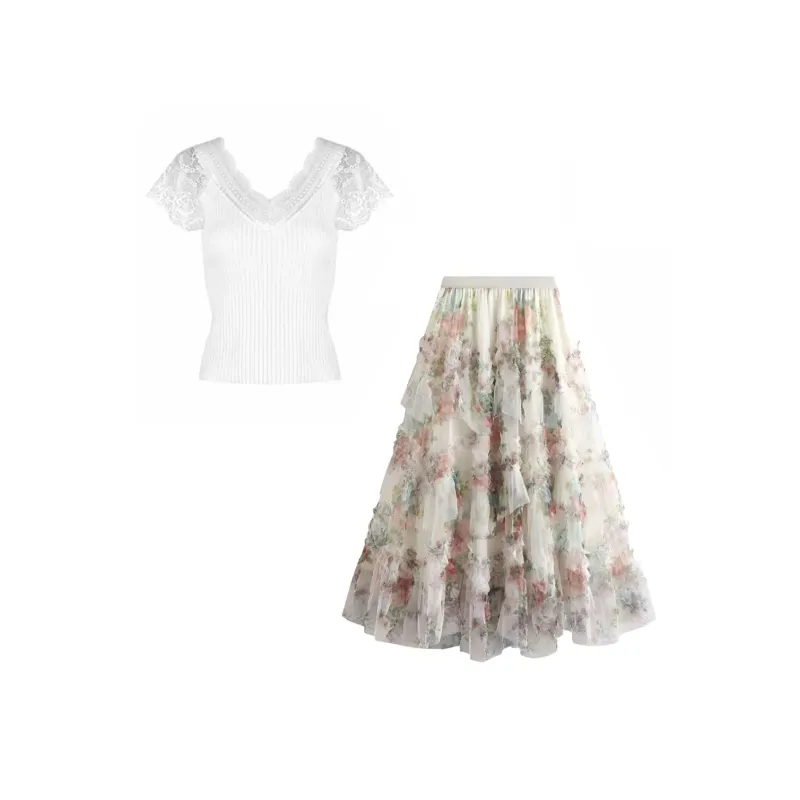 Aghr Two Piece Skirt Sets Women's-0