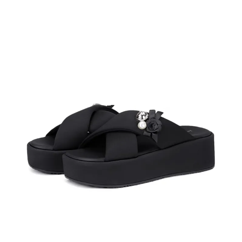 JESSICA SOPHIA Slide Slippers Women's Black-1