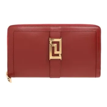 VERSACE Calfskin Wallet Women's Red