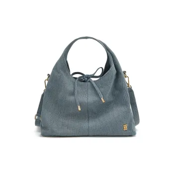 ELLE Fabric Handbag Medium Size Women's Blue