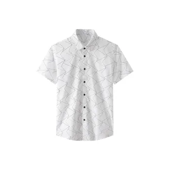 ARTSDON Shirts Men Bleached Pattern