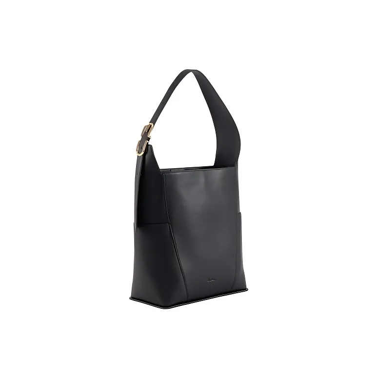 SAM EDELMAN Cow Leather Bucket Bag, Shoulder Bag Medium Size Women's Black-1