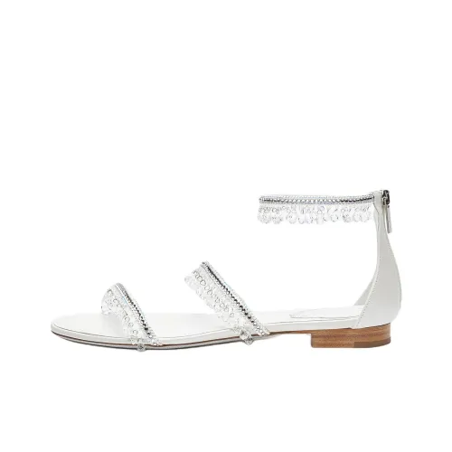 RENE CAOVILLA Chandelier One Strap Sandals Women's Ivory White