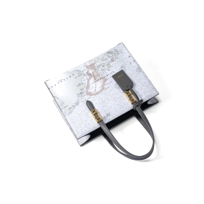 PAPRIKA Cow Leather With PVC Tote Bag, Shoulder Bag, Handbag Women's Multicolor-16