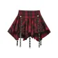 Red Plaid Short Skirt