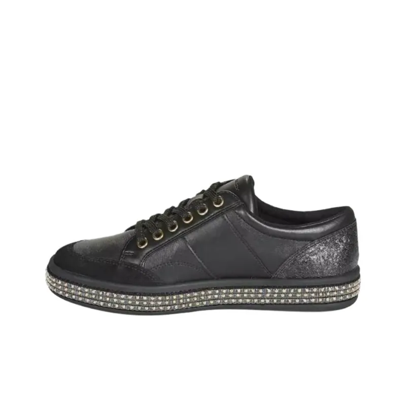 GEOX DLEELU Low Top Skateboard Shoes Women's Black-1