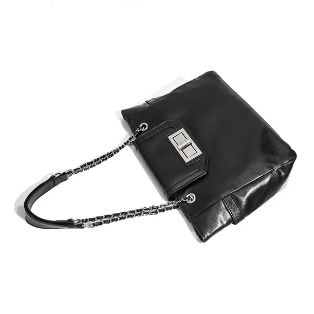 Jade En Plus PU Shoulder Bag Regular Women's Tranquil Black/Pearl White-4