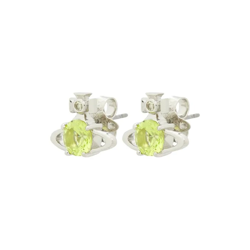 Vivienne Westwood Rhinestone, Recycled Brass Earrings Unisex Silver-0