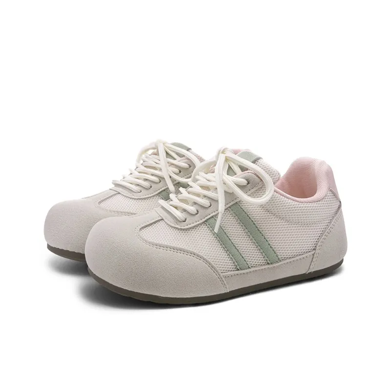 Ordifen Low Top Skateboard Shoes Women's Beige Pink-1