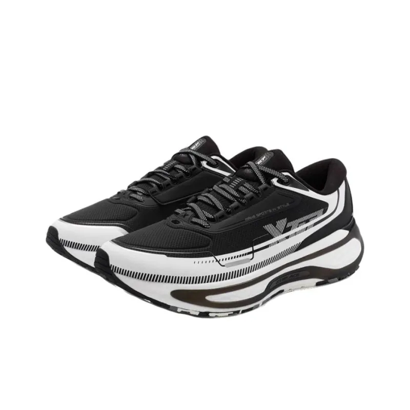 XTEP Starburst Shock Absorbers Rebound Low Top Running Shoes Men's Black White-2