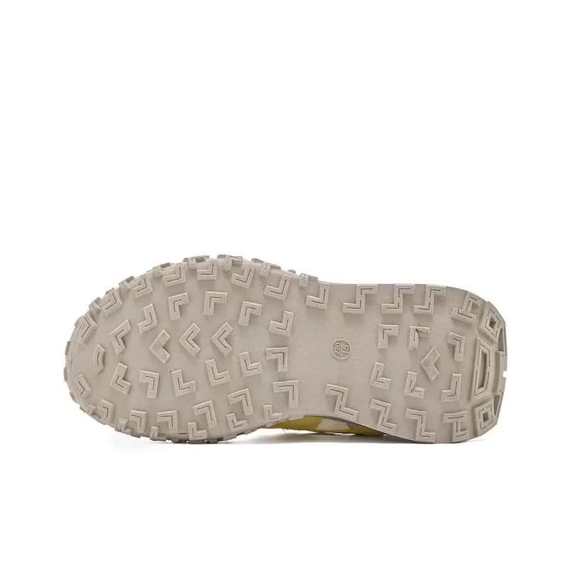 La Chapelle Anti Slip And Wear Resistant Height Increasing Low Top Chunky Sneakers Women's Beige Yellow-6