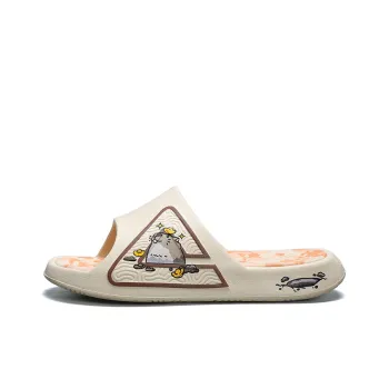 PEAK State Pole Guochuang Slippers EVA Quiet Slip Resistant Cushioning Slide Slippers Unisex Khaki Orange