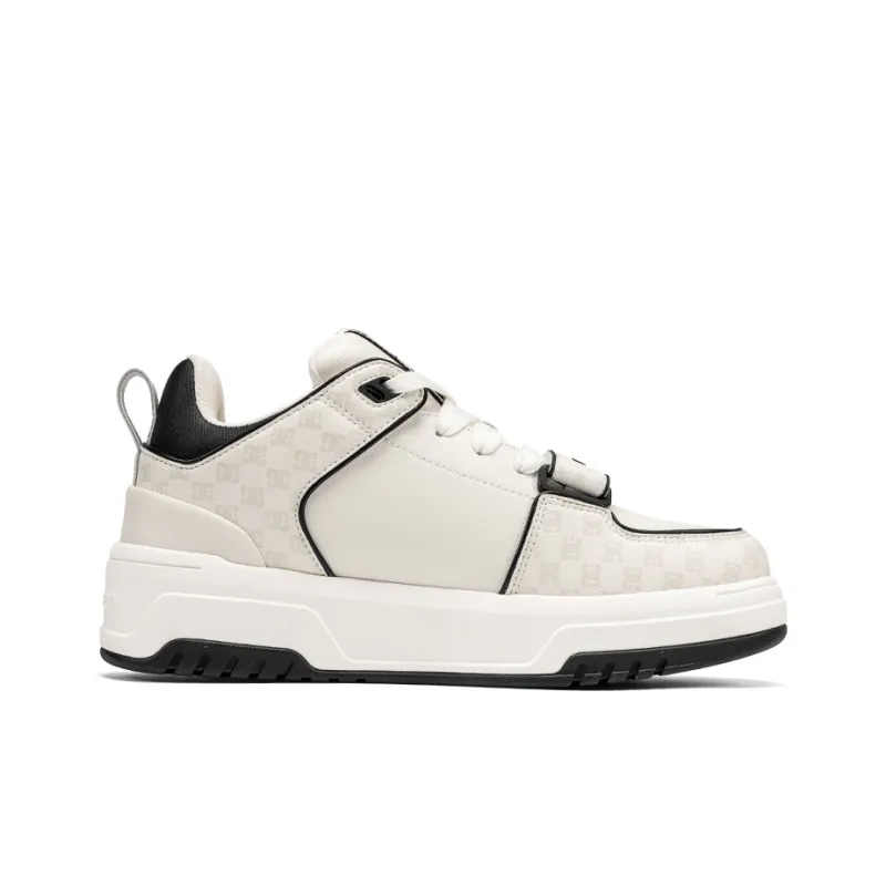 DC Shoes CAMPUS CAS Abrasion Resistant Height Increasing Low Top Brother's Skateboard Shoes Men's Monogram White Gray-2