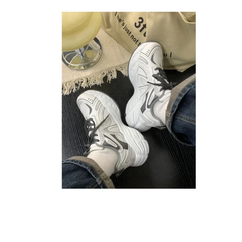 VICTORIA&VERA Slip Resistant, Abrasion Resistant, Breathable, Lightweight Low Top Chunky Sneakers Women's-4