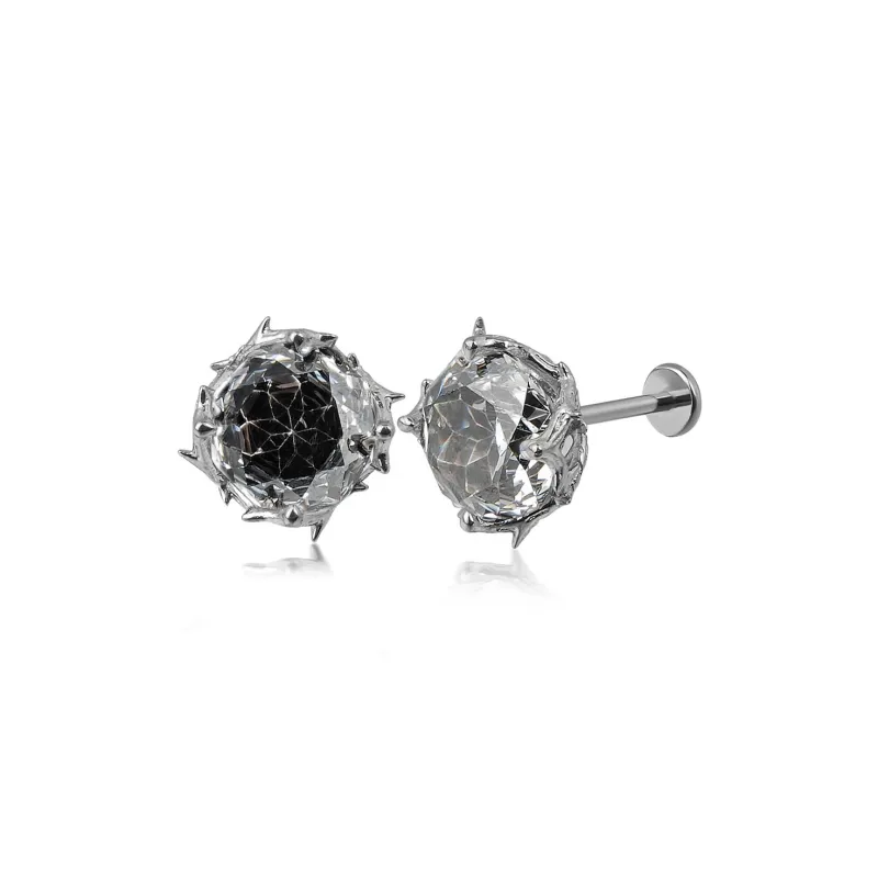 WIC Zircon Stud Earrings Unisex-18