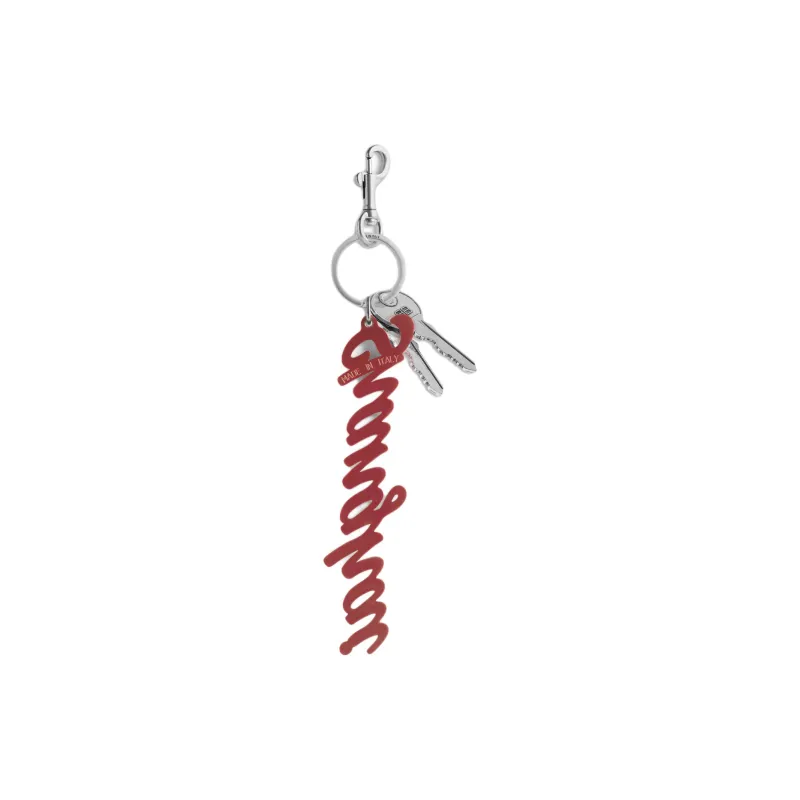 Balenciaga Silicone Patchwork With Stainless Steel Bag Charm Bag Merch Unisex Cherry Red-1