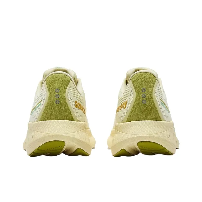 Saucony Ride 18 Shock Absorbers Low Top Running Shoes Unisex Yellow Green-3