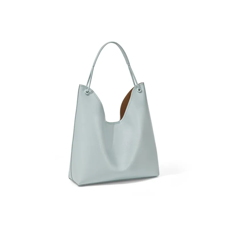CinvaiKrose Synthetic Leather Tote Bag, Portable Tote, Shopping Bag, Shoulder Bag Tubas Women's Creamy White/light Blue-7