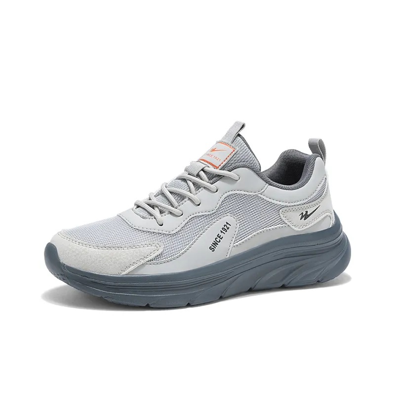Binary Cushioning Rebound Lightweight Breathable Slip Resistant Low Top Running Shoes Men's Microchip Gray-2