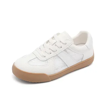 JOSINY Anti Slip Wear Resistant Low Top Skateboard Shoes Women's Ecru