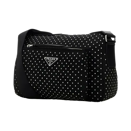 prada galleria Recycled Nylon Shoulder Bag Women's Black