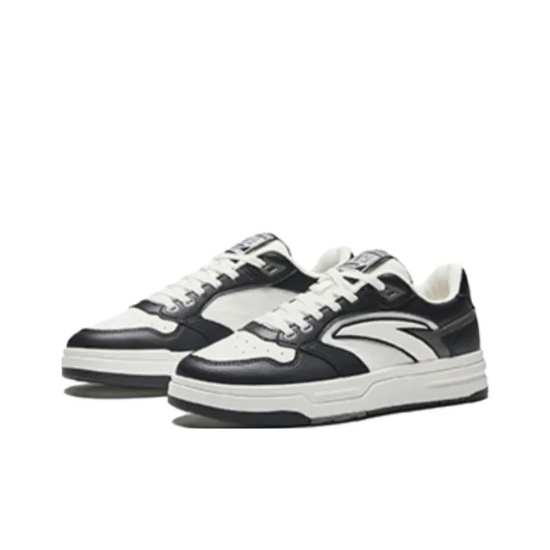 Anta Street Play LITE Anti Slip Wear Resistant Low Top Skateboard Shoes Women's Black White-1