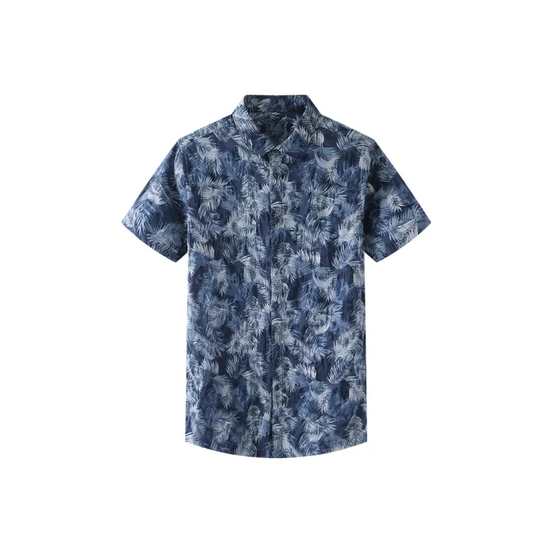 ARTSDON Shirts Men Navy Blue Pattern-0