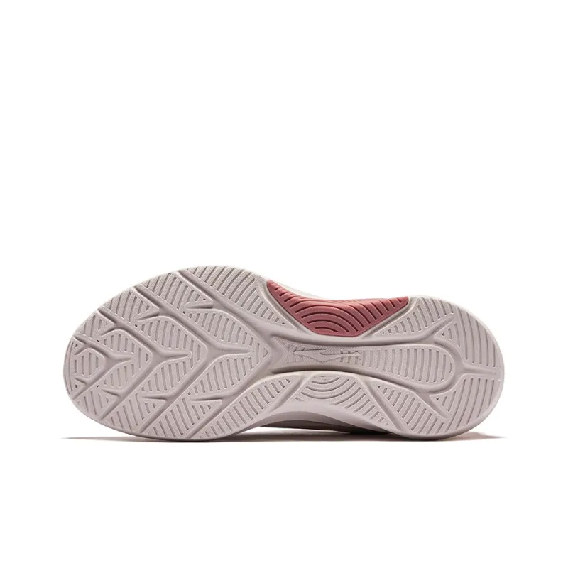 Erke Shock Absorbers Rebound Low Top City Commute Running Shoes Women's Painted Gray Lipstick-4