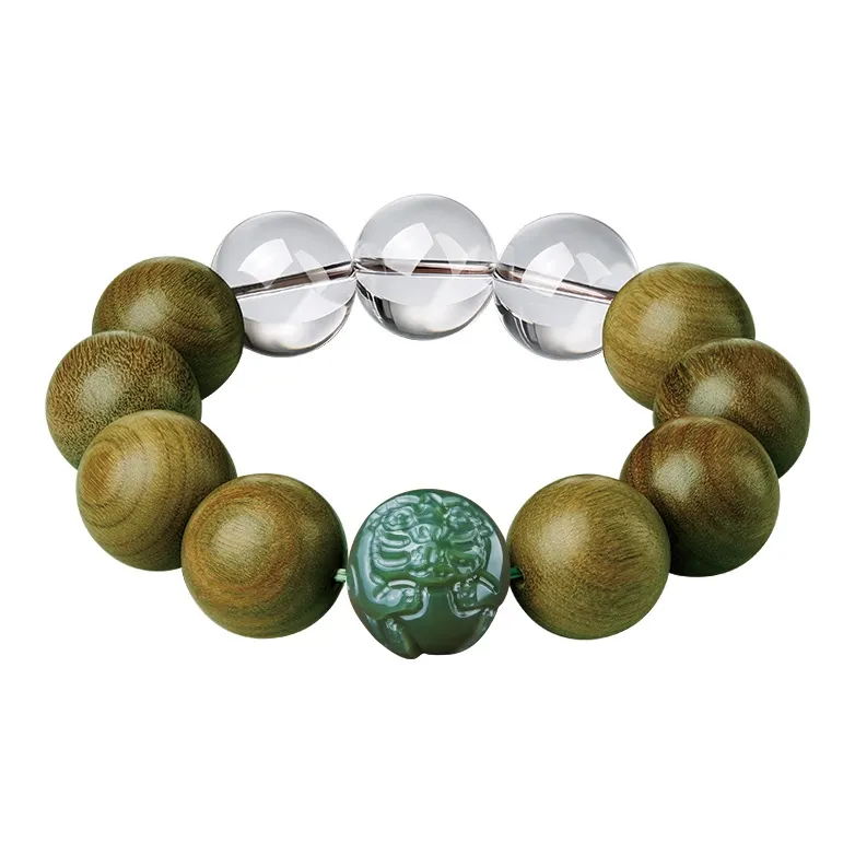 Yi Mingju Green Sandalwood Bracelets Men's-2
