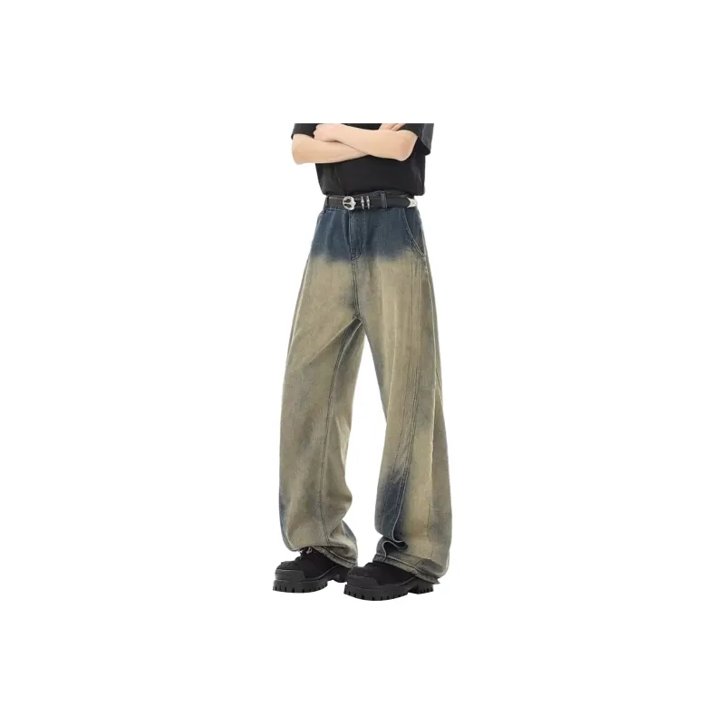 HANDAIWEI Jeans Unisex Yellow Mud-0