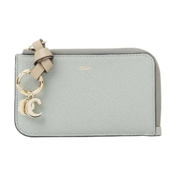 Chloe Alphabet Calfskin Wallet Women's Blue Green