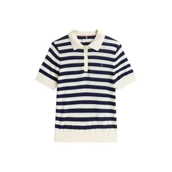 Tommy Hilfiger Polo Shirt Women's Blue White