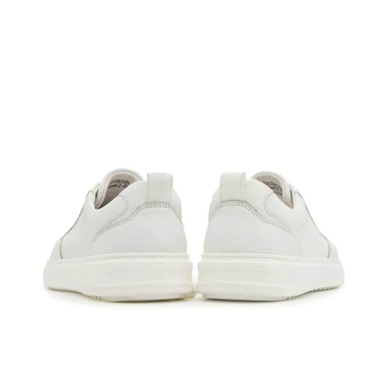 Satchi Height Increasing Low Top White Sneakers Men's White-5