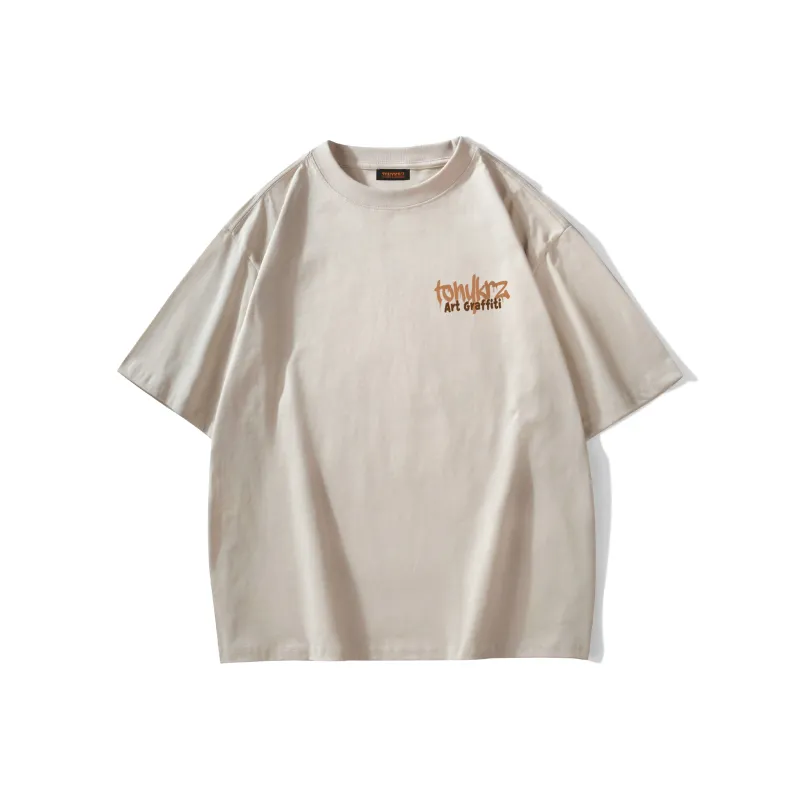 TONYKRZ T Shirts Unisex Light Beige Apricot-1