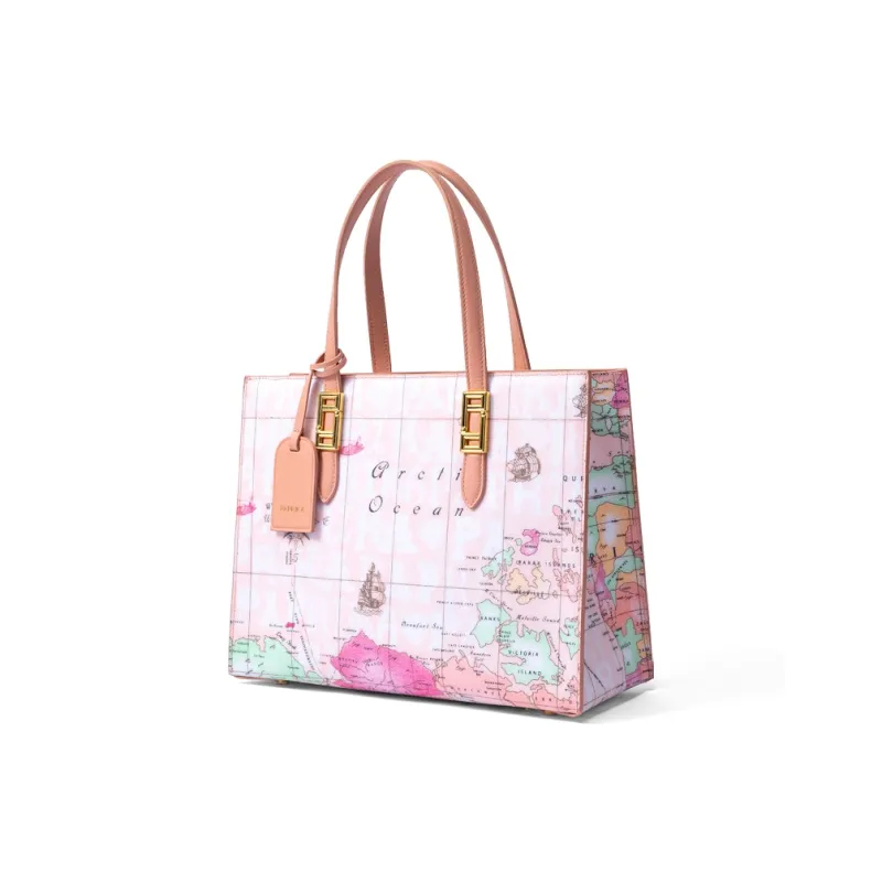 PAPRIKA Cow Leather With PVC Tote Bag, Shoulder Bag, Handbag Women's Multicolor-1