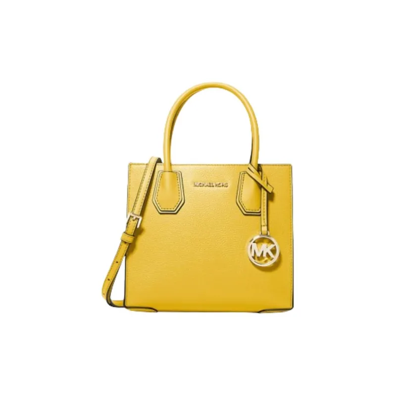 MICHAEL KORS Litchi Grain Leather Crossbody One Shoulder Handbag Medium Size Unisex Gold-0