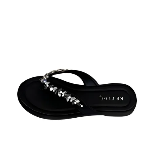 EEueeczs Rhinestone Flip Flops Women's