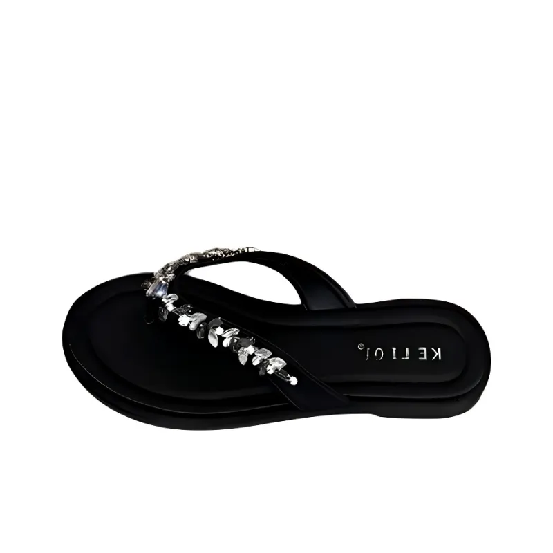 EEueeczs Rhinestone Flip Flops Women's-0