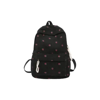 Meow In The Grass Corduroy Backpack Women's Black/White/Light Pink/Dark Pink/Green/Coffee
