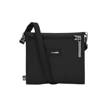 PACSAFE Recycled Polyester Shoulder Bag, Crossbody Bag Unisex Black