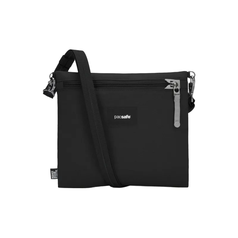 PACSAFE Recycled Polyester Shoulder Bag, Crossbody Bag Unisex Black-0