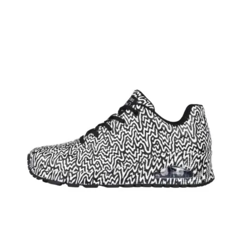 Jen Stark x Skechers Uno Low Top Casual Shoes Women's Black White
