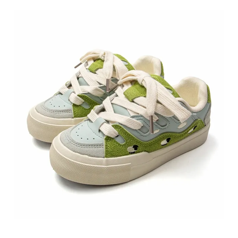 BLUBLONC Anti Slip Wear Resistant Low Top Skateboard Shoes Women's-1